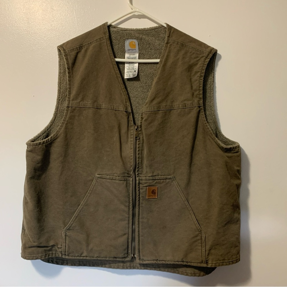 Carhartt Tan Utility Vest with sherpa lining Men’s 2XL